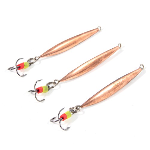 Блесна вертикальная Яман Стрела с тройником,размер 40 мм, вес 2,7 г, цвет медь