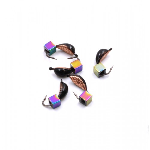 Мормышка вольфрамовая Лодочка рифленая, вес 0,45 гр.,кубик, медь