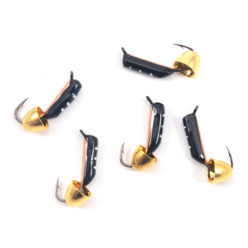 Мормышка вольфрамовая Столбик, d-2 мм, L-9,5 мм, вес 0,80 гр., колокол золото, медь