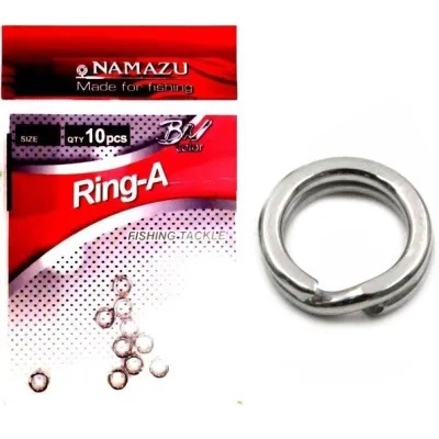 Заводное кольцо Namazu RING-A, цв. Cr, р. 1 ( d=11,5  mm), test-43 кг (уп.10 шт)