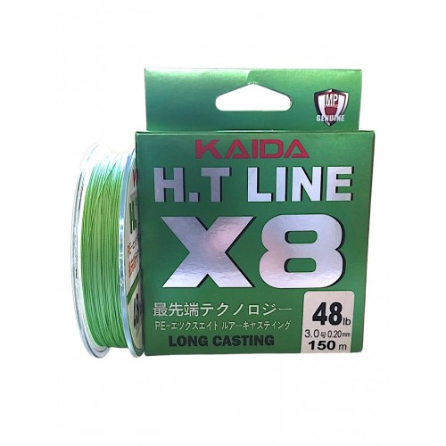 Плетеный шнур Kaida HT LINE X8 150м, светло-салатовый, 0.18 мм