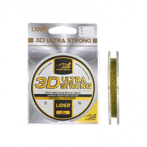 Леска монофильная LIDER 3D ULTRA STRONG 25м 0,20 мм