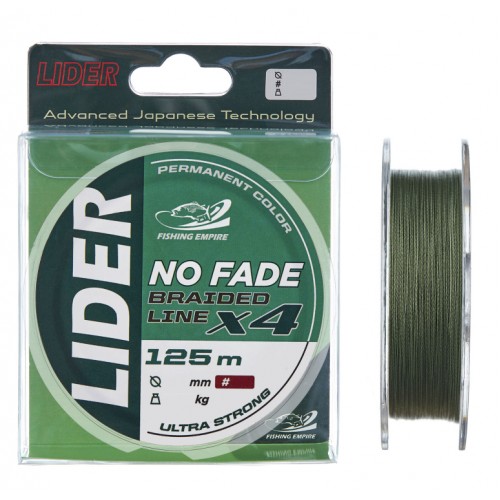 Плетеный шнур LIDER NO FADE X4 125 м 0.10 мм