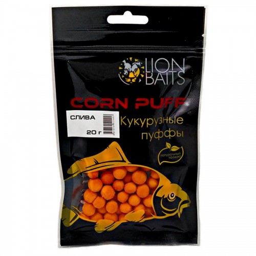 Кукурузные пуффы Corn puff LION BAITS Слива 20гр