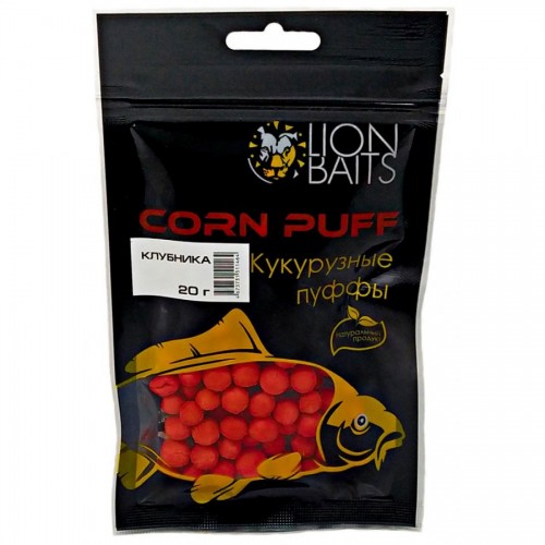 Кукурузные пуффы Corn puff LION BAITS Клубника 20гр