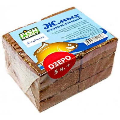 Жмых конопляный Макуха FISHBERRY Клубника Озеро 5 часов+ (12шт)