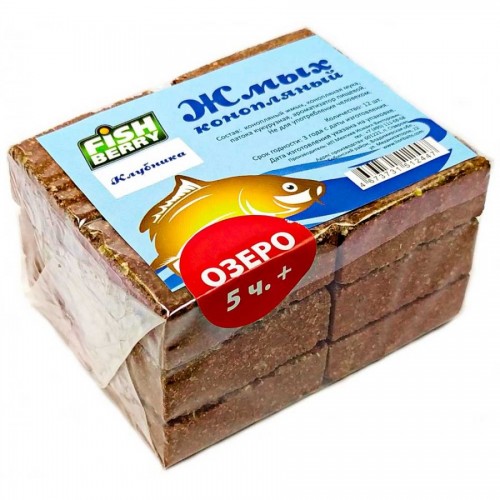 Жмых конопляный Макуха FISHBERRY Клубника Озеро 5 часов+ (12шт)