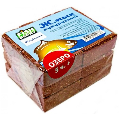 Жмых кукурузный Макуха FISHBERRY Клубника Озеро 5 часов+ (12шт)