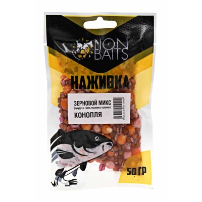 Зерновой микс насадочный Наживка натуральная Lion baits Конопля, 50гр