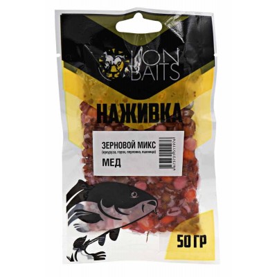 Зерновой микс насадочный Наживка натуральная Lion baits Мед, 50гр
