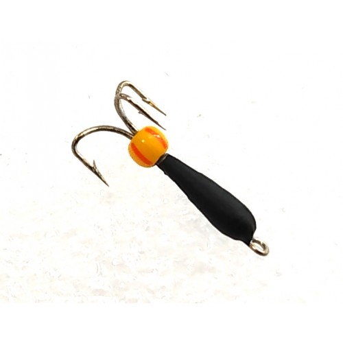 Мормышка вольфрамовая Чертик черный с бусинкой d-2,5мм