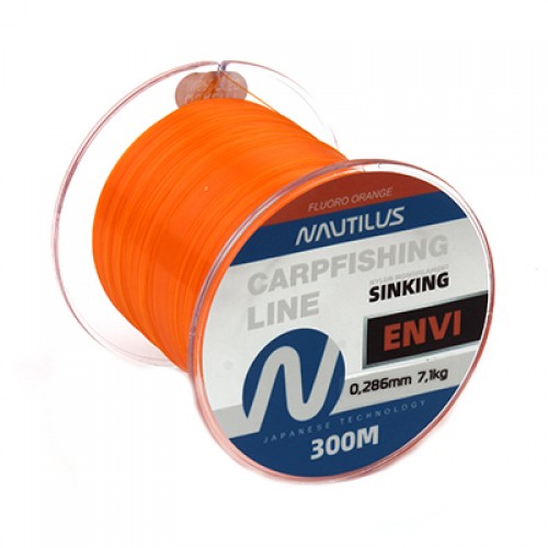 Леска карповая Nautilus Envi Fluoro orange  0,286мм.,7,1кг, 300м.