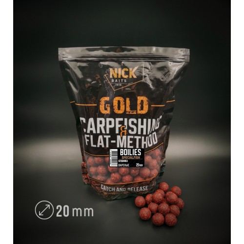 Бойлы прикормочные NICK BAITS GOLD SPECIALFISH (Криль/Krill) 20 мм 1 кг