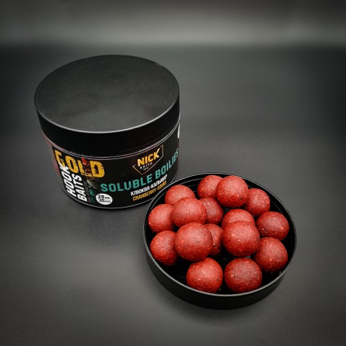 Бойлы насадочные пылящие NICK BAITS GOLD (Клюква-Кальмар/Cranberry-Squid) 20мм