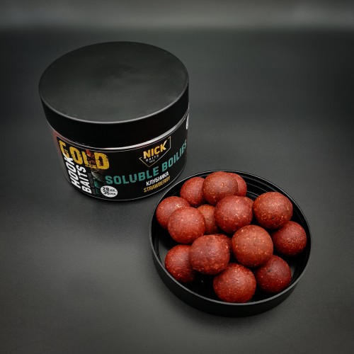 Бойлы насадочные пылящие NICK BAITS GOLD (Клубника/Strawberry) 20мм