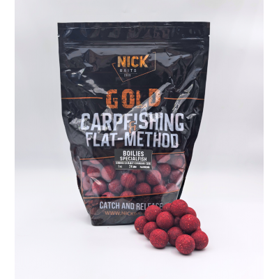 Бойлы прикормочные пылящие NICK BAITS GOLD (Клюква-Кальмар/Cranberry-Squid) 24 мм 1 кг