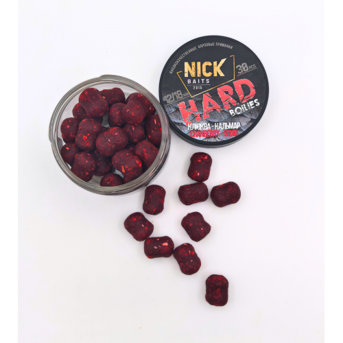 Бойлы насадочные NICK BAITS HARD (Клюква-Кальмар/Cranberry-Squid) 8/12 мм