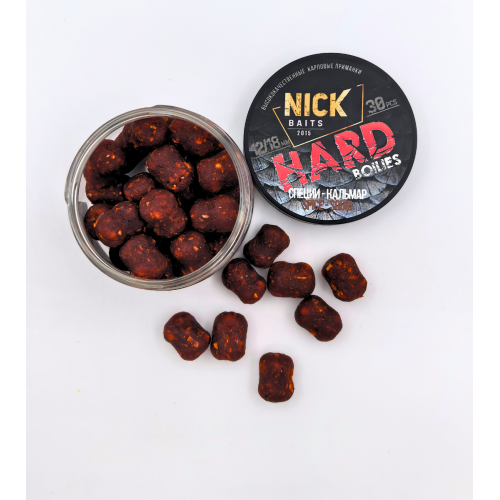 Бойлы насадочные NICK BAITS HARD (Индийские специи-Кальмар/Indian Spice-Squid) 18/12 мм