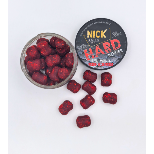 Бойлы насадочные NICK BAITS HARD (Червь-Мотыль/Worm-Bloodworm) 18/12 мм