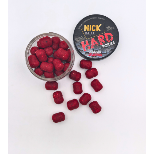 Бойлы насадочные NICK BAITS HARD (Клубничный джем/Strawberry jam) 18/12 мм