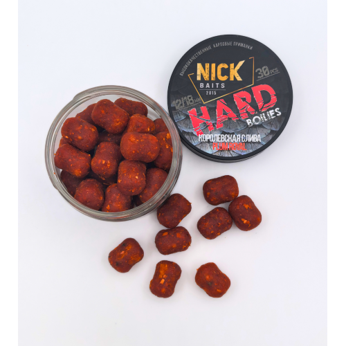Бойлы насадочные NICK BAITS HARD (Королевская слива/Plum Royal 18/12) мм