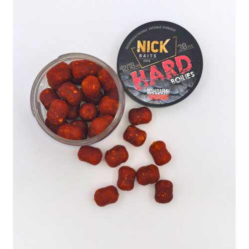 Бойлы насадочные NICK BAITS HARD (Мандарин/Tangerine) 18/12 мм