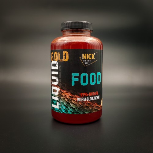 Жидкий ликвид NICK BAITS GOLD Liquid Food (Червь-Мотыль/Worm-Bloodworm) 500мл
