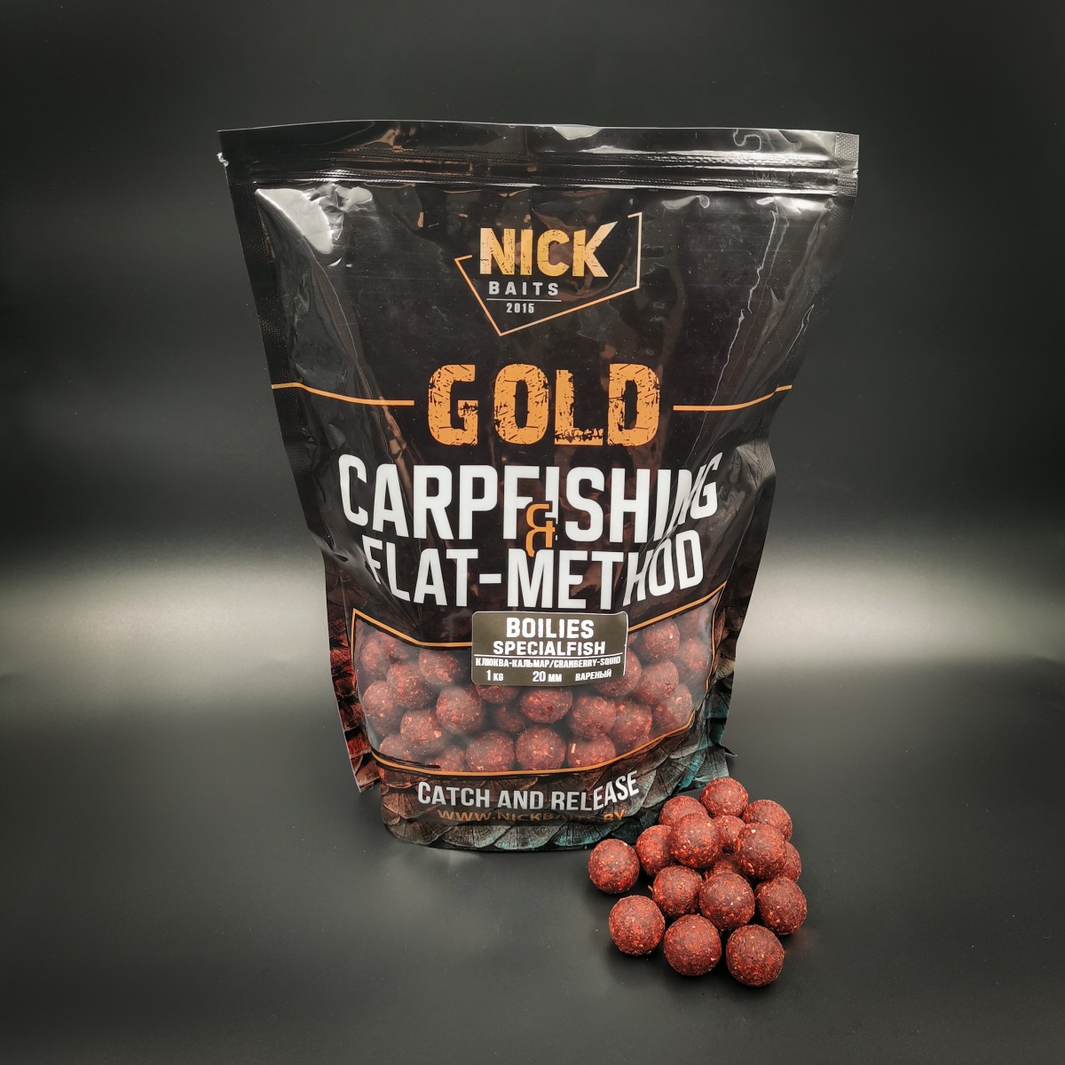 Бойлы прикормочные NICK BAITS GOLD SpecialFish  (Клюква-Кальмар/Cranberry-Squid) 20мм 1 кг купить в Гродно: цена, фото,  отзывы