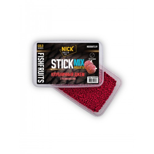 Стик-микс NICK BAITS GOLD FishFruits пеллетс 3,5 мм (Клубничный джем) 0,5 кг