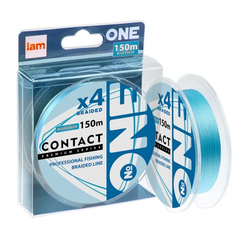 Плетеный шнур IAM №ONE Contact 4Х-150 (blue) 0.5PE/0.117mm