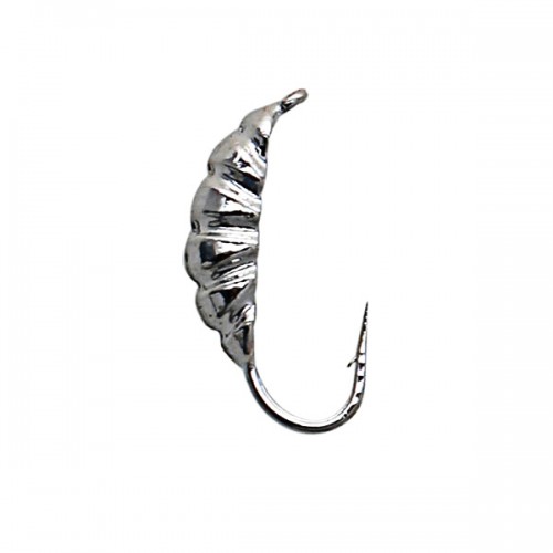 Мормышка вольфрамовая Опарыш 0.46г с ушком, серебро