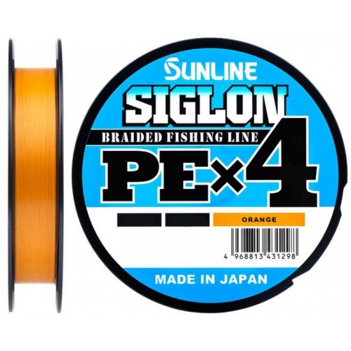 Шнур Sunline Siglon PE х4 150m #1.2/0.187mm 20lb/9.2kg оранжевый