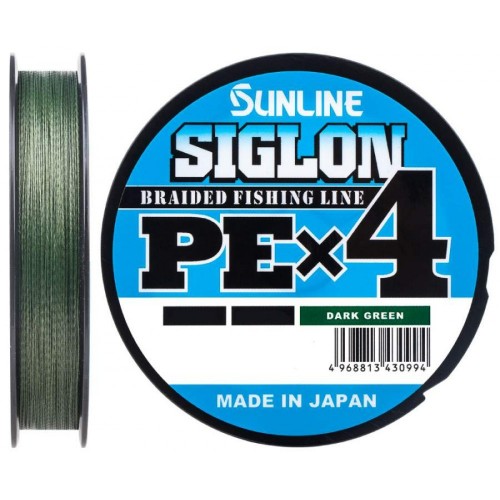 Шнур Sunline Siglon PE х4 150m #1.0/0.171mm 16lb/7.7kg темно-зеленый