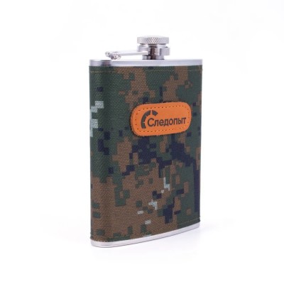 Фляжка СЛЕДОПЫТ, в оплетке из oxford camo pixel, 240 мл