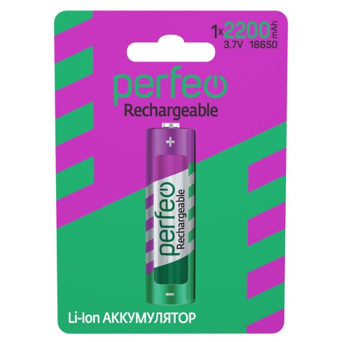 Аккумулятор Perfeo Li-Ion 18650 2200mAh без защиты 3.7V BL1