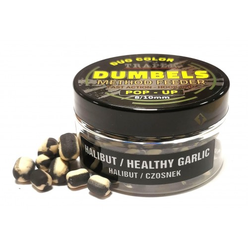 Бойлы плавающие Traper Boiles Dumbels Duo Color Pop-up 8/10mm Halibut/Czosnek (Палтус/Чеснок)