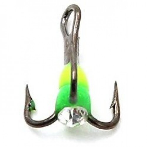 Крючок тройник Namazu с каплей и камнем № 12 цвет YG