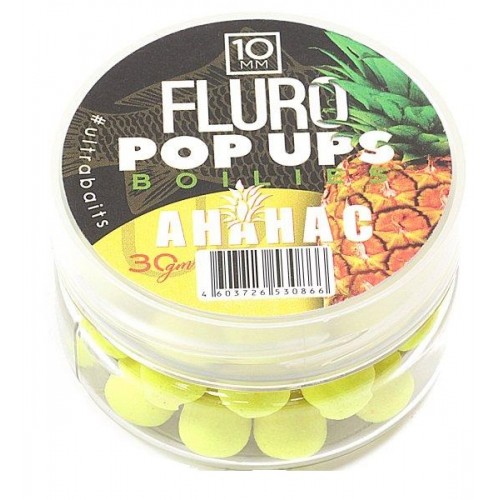 Бойлы плавающие FLURO POP UPS ULTRABAITS (АНАНАС) 10 мм