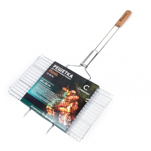 Решетка для гриля и  барбекю плоская СЛЕДОПЫТ Picnic  45х26х2 см