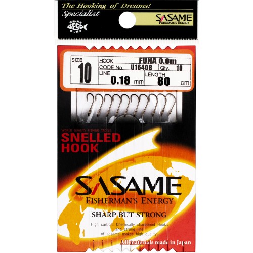 Крючки с поводком SASAME U24208 ISEAMA 80см, №12, 0.20мм 10шт