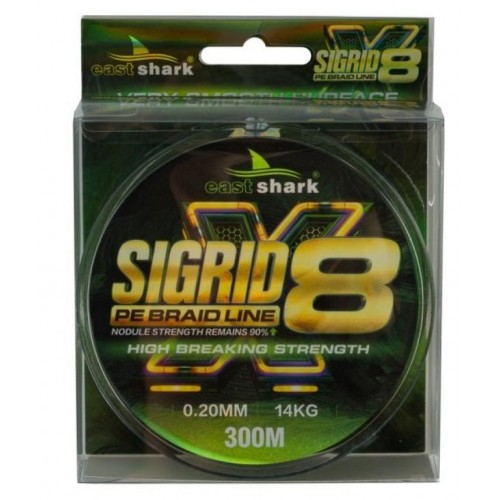 Шнур EastShark SIGRID X8 300м 0,25мм зеленый