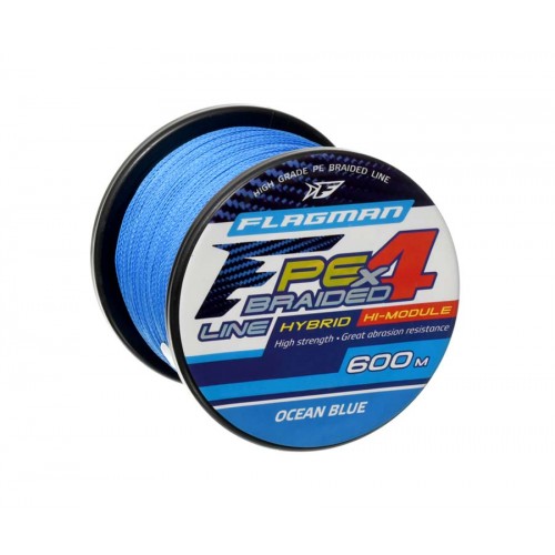 Шнур FLAGMAN PE Hybrid F4 600м Ocean Blue 0,50мм 32,5кг 70lb