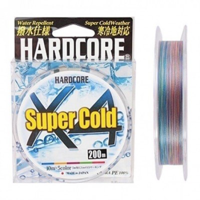 Шнур плетеный DUEL Hardcore Super Cold X4 5 Color #1.2 9.0kg 200m