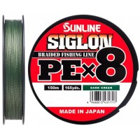 Шнур Sunline Siglon PE х8 150m #0.5/0.121mm 8lb/3.3kg темно-зеленый