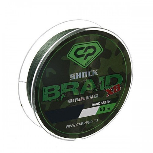 Шок-лидер CARP PRO Shock Braid PE 8x 25 lb 25м Dark Green
