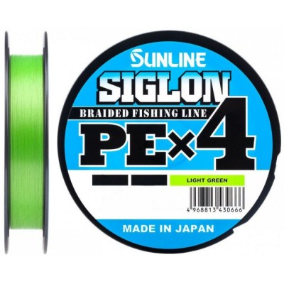 Шнур Sunline Siglon PE х4 150m #0.2/0.076mm 3lb/1.6kg светло-зеленый