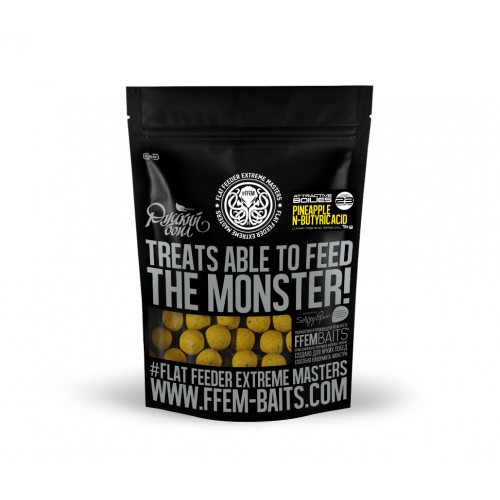 Тонущие бойлы FFEM "Русский Бойл" Pineapple N-Butyric/Ананас 23mm 1кг