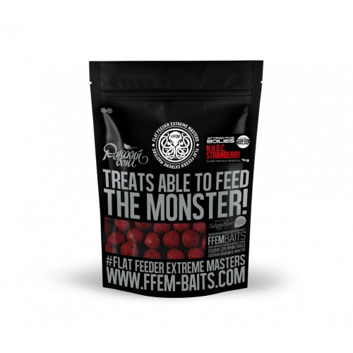 Тонущие бойлы FFEM "Русский Бойл" Strawberry/Клубника 23mm 1 кг