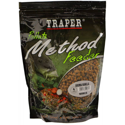 Пеллетс Traper METHOD FEEDER PELLETS Vanilla/Ваниль 4mm 0,5кг