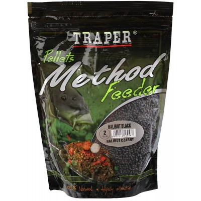 Пеллетс Traper METHOD FEEDER PELLETS Halibut Black/Палтус 2mm 0,5кг